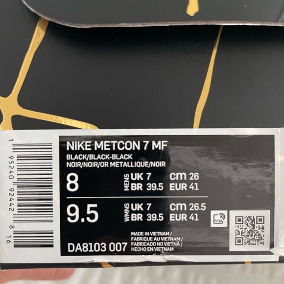 Nike Metcon 7 Mat Fraser Black & Gold CrossFit Sneakers *NIB* - Picture 8 of 10